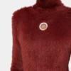 Bluză cu guler înalt din tricot periat