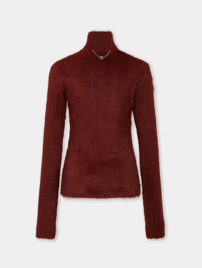 Bluză cu guler înalt din tricot periat
