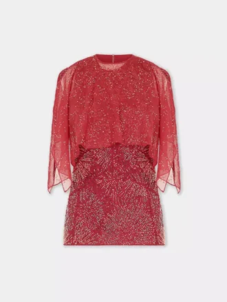 Bluză din crep cu broderie din perle