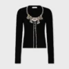 Cardigan din tricot brodat