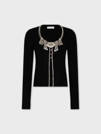 Cardigan din tricot brodat