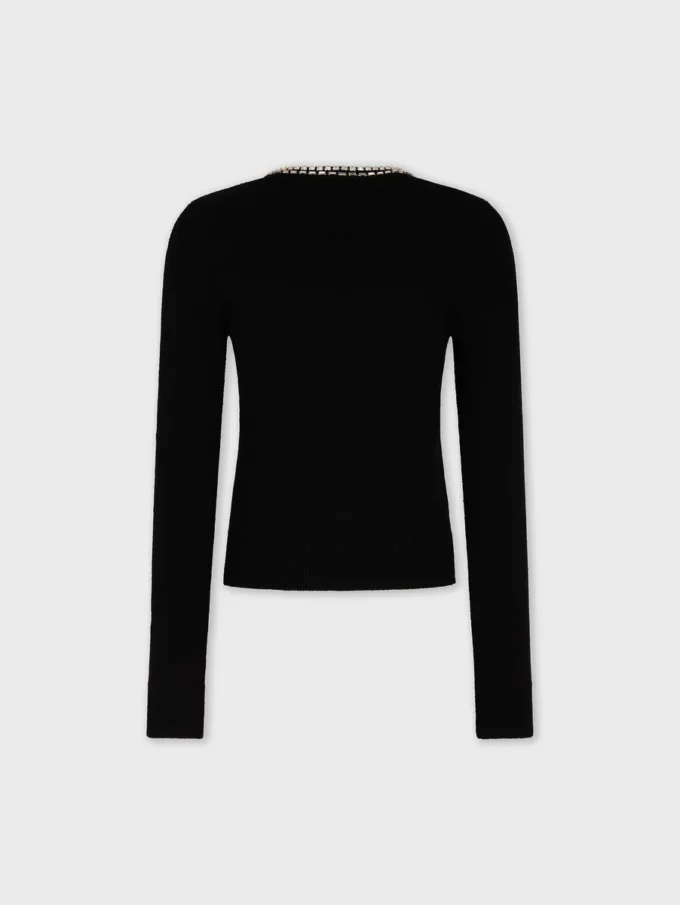 Cardigan din tricot brodat