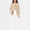 Cardigan din tricot periat