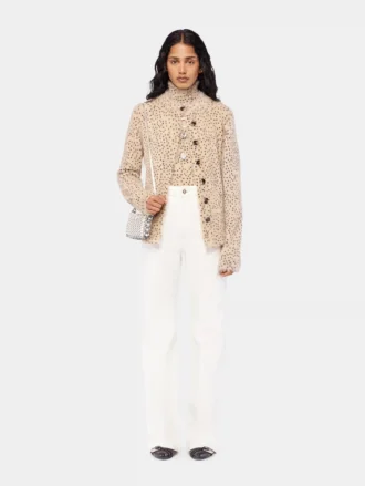 Cardigan din tricot periat