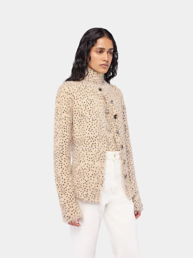 Cardigan din tricot periat