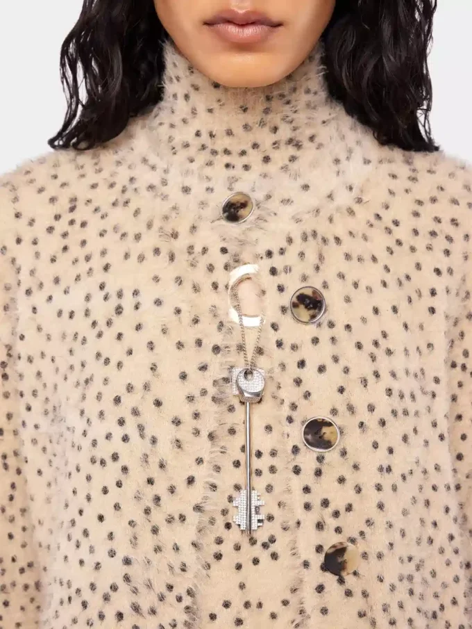 Cardigan din tricot periat