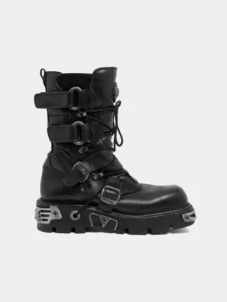 Cizme negre Rabanne x New Rock