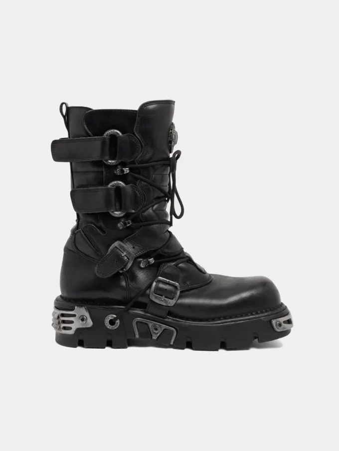 Cizme negre Rabanne x New Rock
