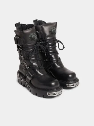 Cizme negre Rabanne x New Rock