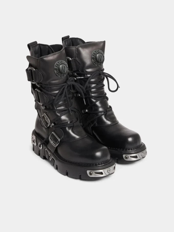 Cizme negre Rabanne x New Rock