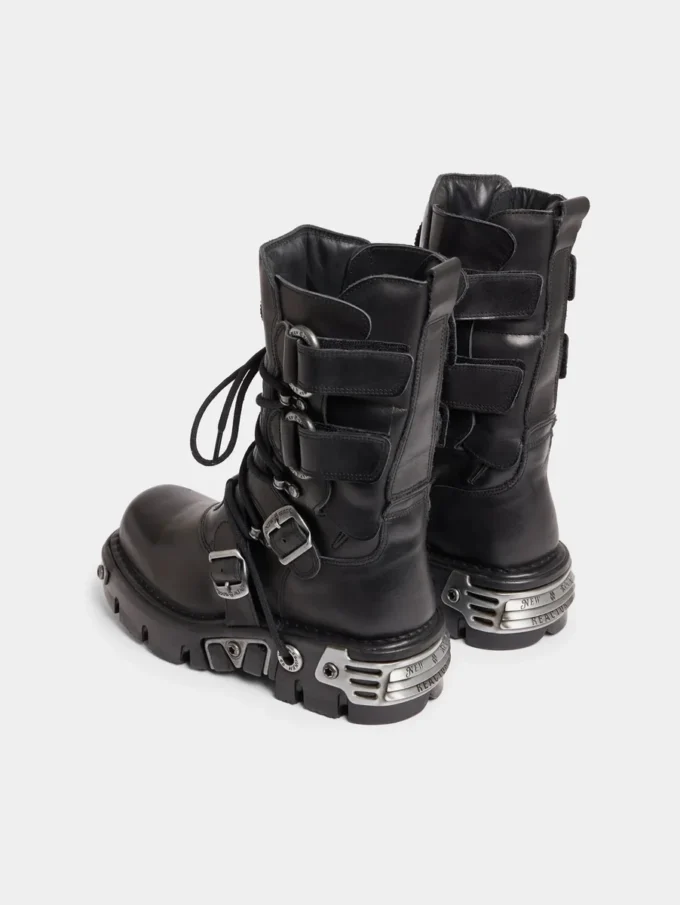 Cizme negre Rabanne x New Rock