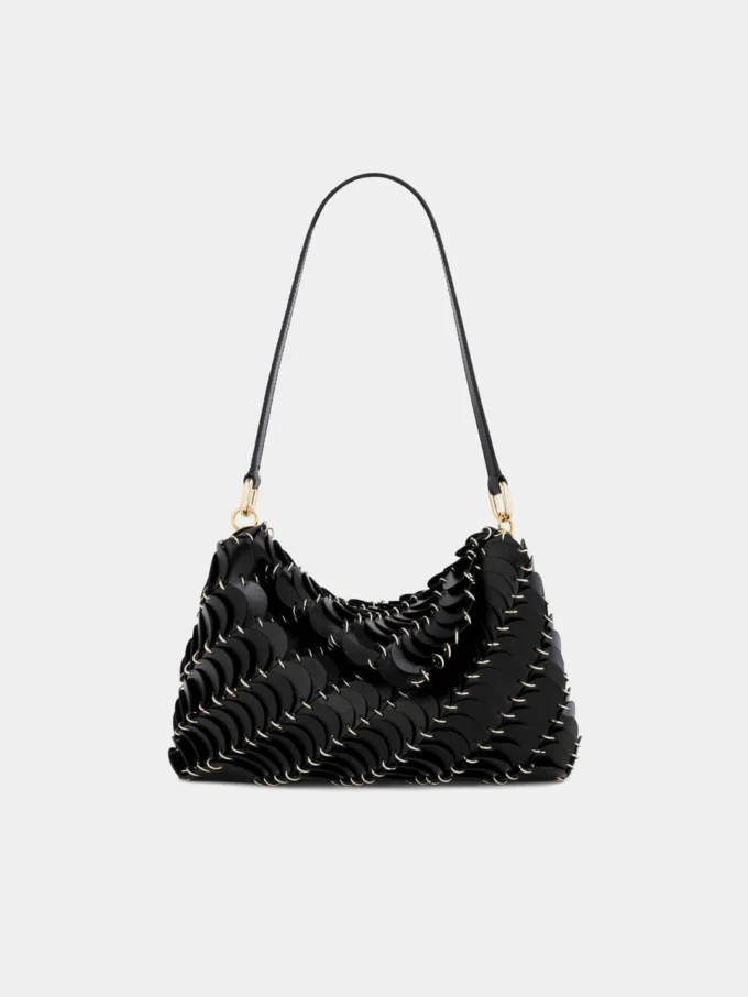 Clutch negru Paco din piele de vițel