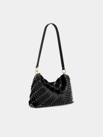 Clutch negru Paco din piele de vițel