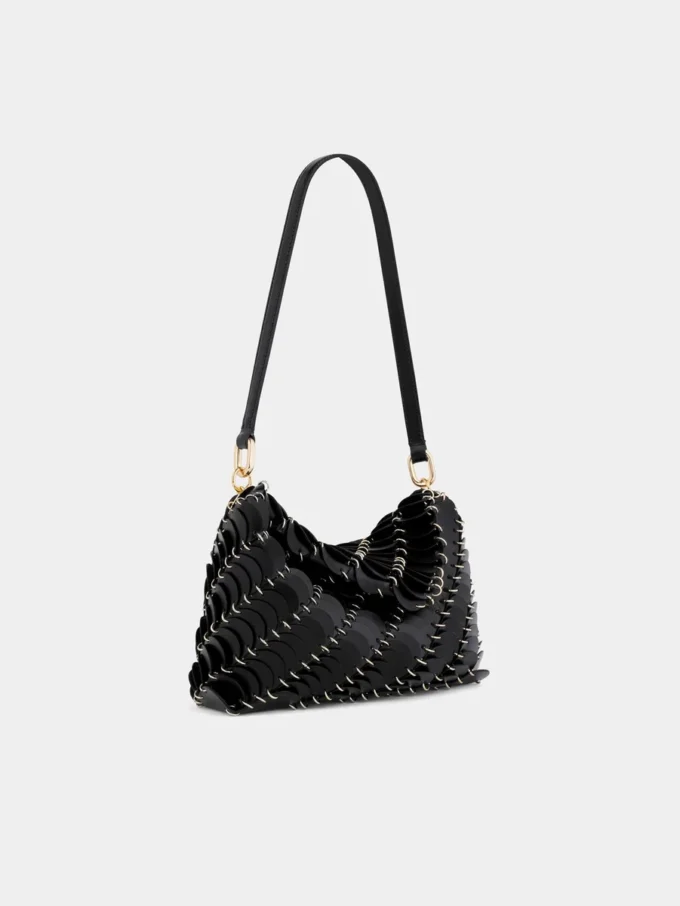 Clutch negru Paco din piele de vițel
