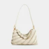 Clutch Paco crem din piele de vițel