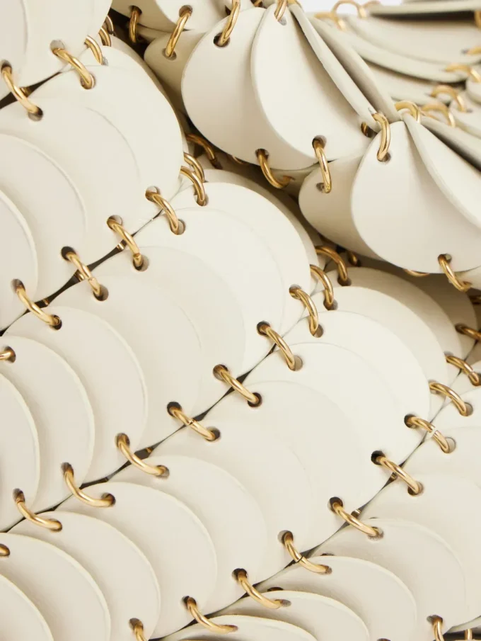 Clutch Paco crem din piele de vițel