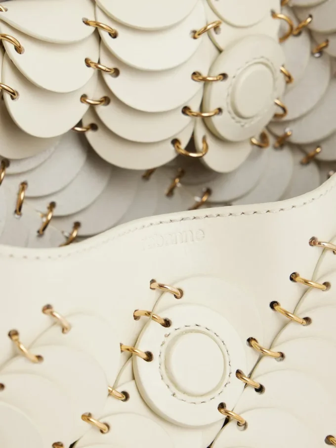 Clutch Paco crem din piele de vițel