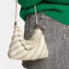 Clutch Paco crem din piele de vițel