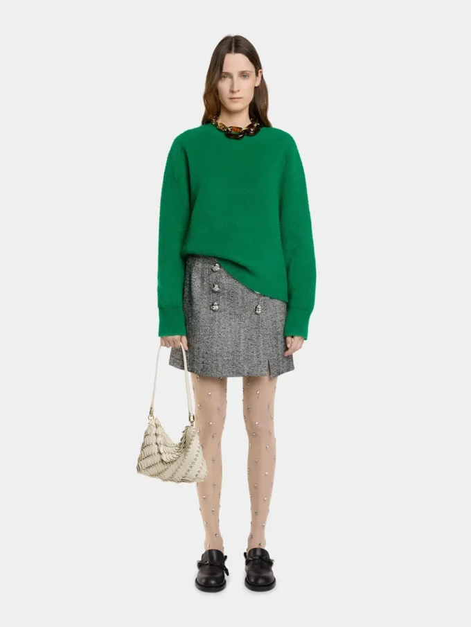 Clutch Paco crem din piele de vițel