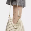 Clutch Paco crem din piele de vițel