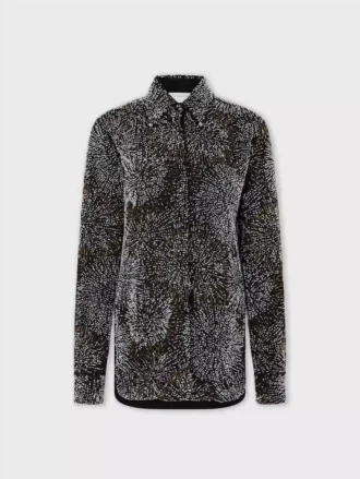 Cămașă din crep cu broderie din perle