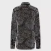 Cămașă din crep cu broderie din perle