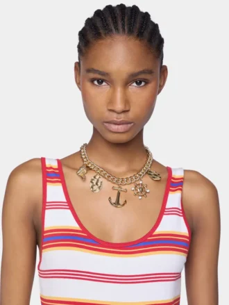 Colier choker auriu cu medalii