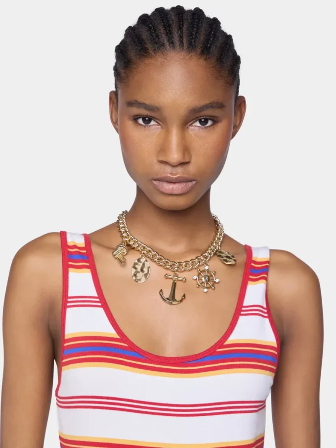 Colier choker auriu cu medalii