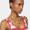 Colier choker auriu cu medalii