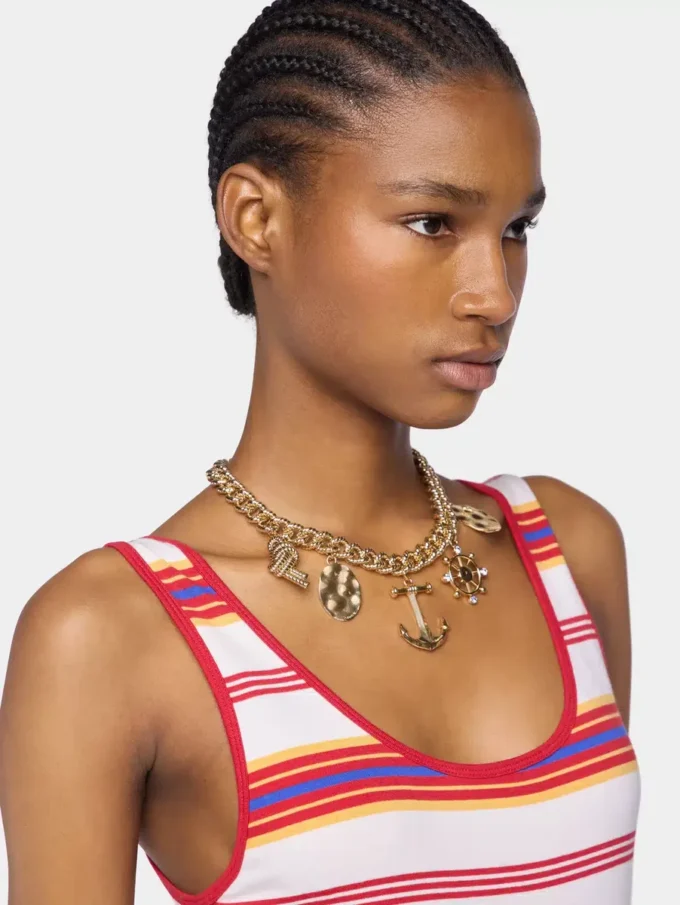 Colier choker auriu cu medalii