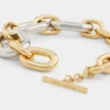 Colier XL cu zale supradimensionate aurii și argintii Colier XL cu zale supradimensionate aurii și argintii