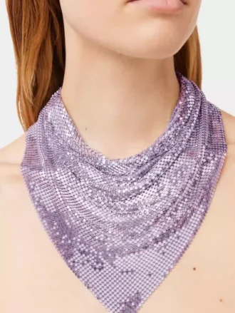 Eșarfă violetă din zale
