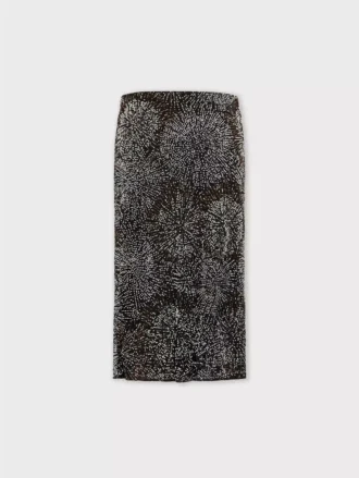 Fustă din crep cu broderie din perle