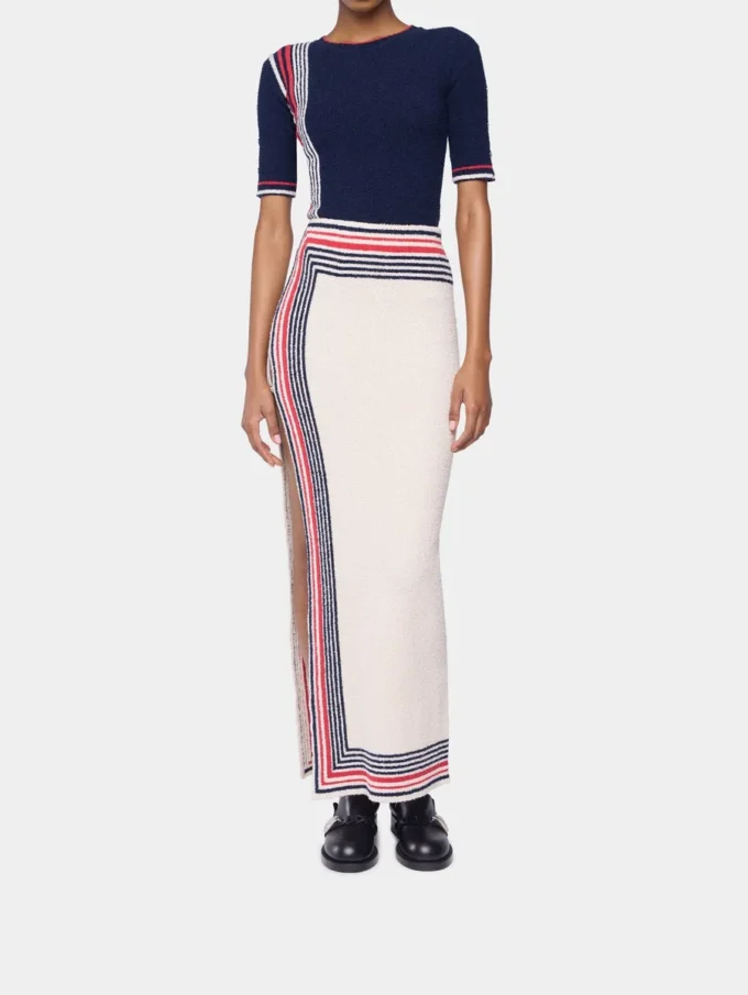 Fustă lungă din tricot terry