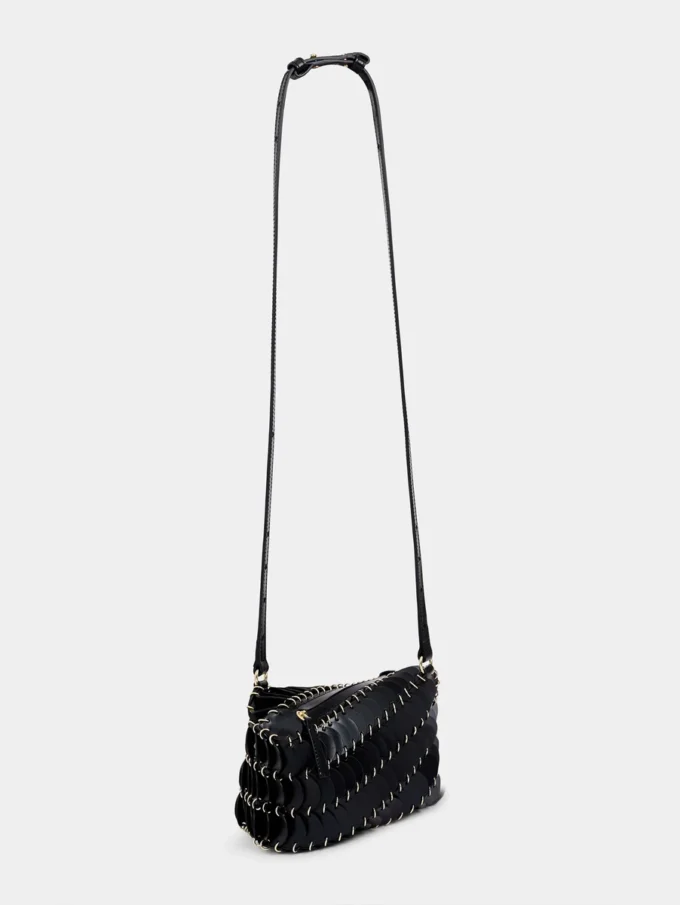 Geantă crossbody din piele neagră Paco