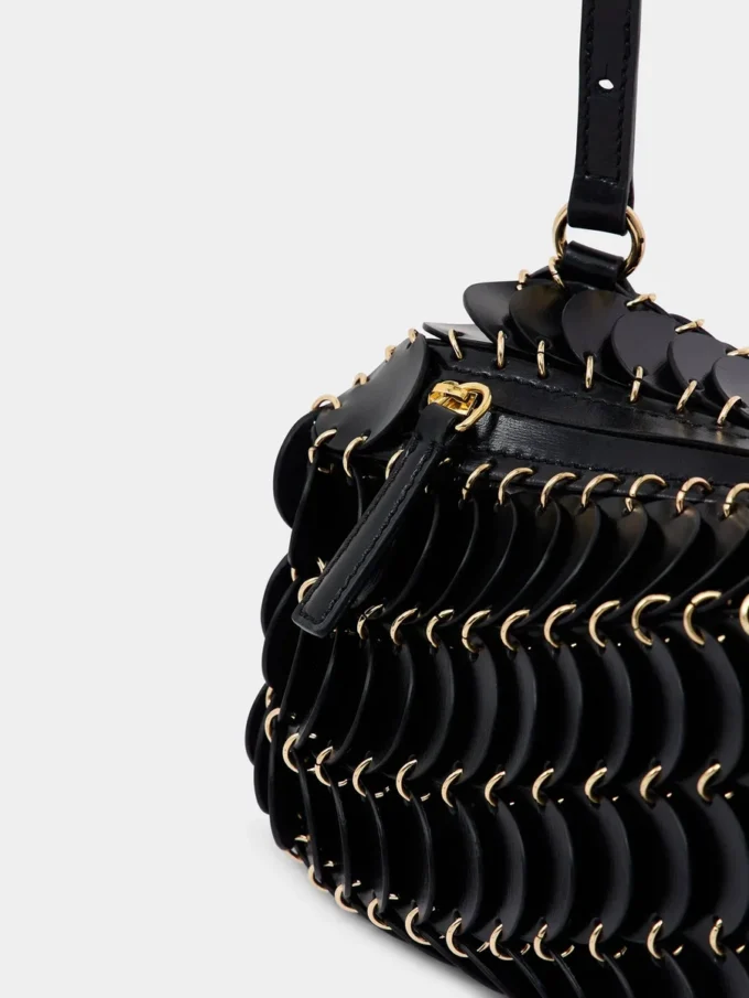 Geantă crossbody din piele neagră Paco