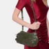 Geantă de umăr din piele kaki Paco