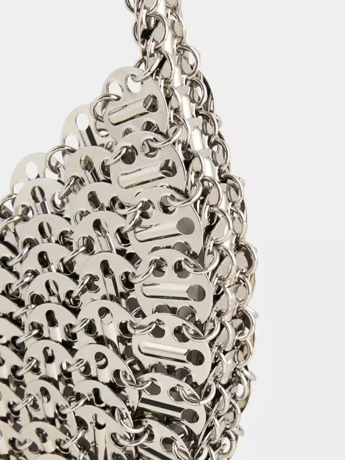 Geantă iconică Moon Bag din 1969, argintie