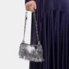 Geantă nano din blană metalică Sparkle