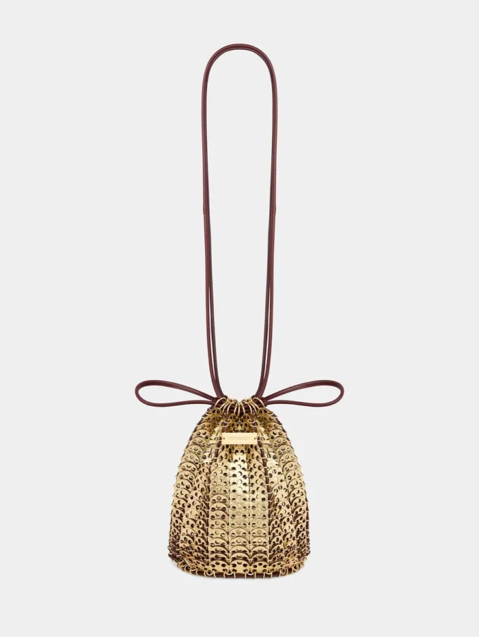 Geantă reversibilă tip bucket din piele