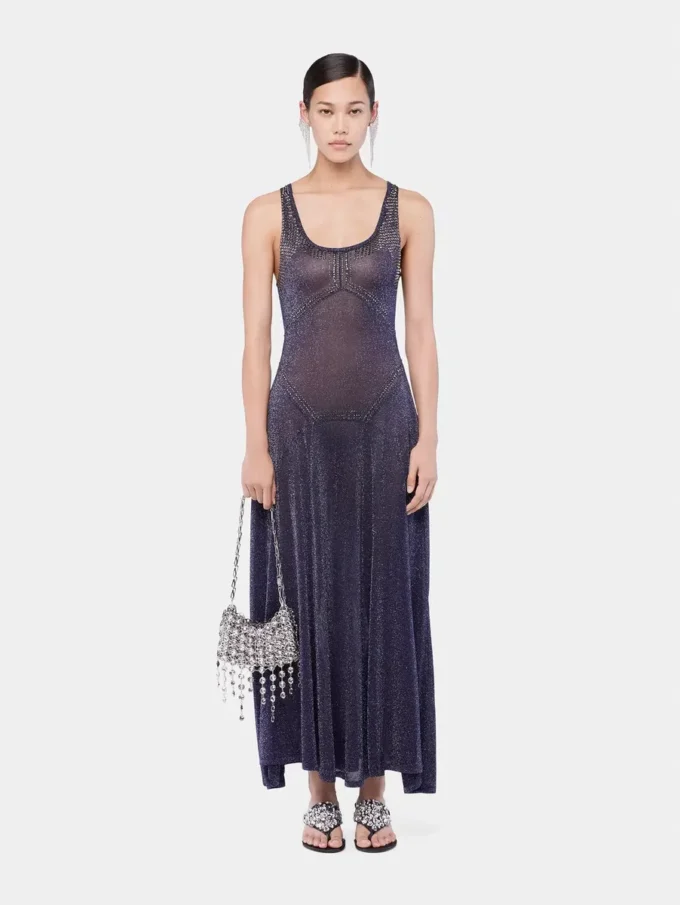 Rochie evazată din tricot cu detalii hotfix