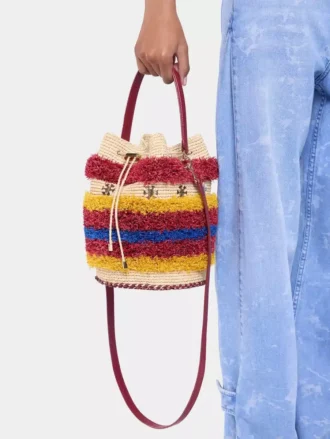 Geantă tip sac din rafie