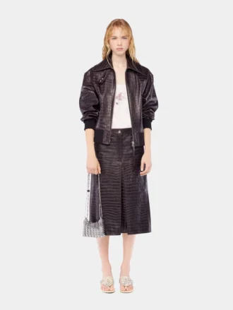 Jacheta bomber din piele