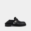 Mule negre din piele netedă