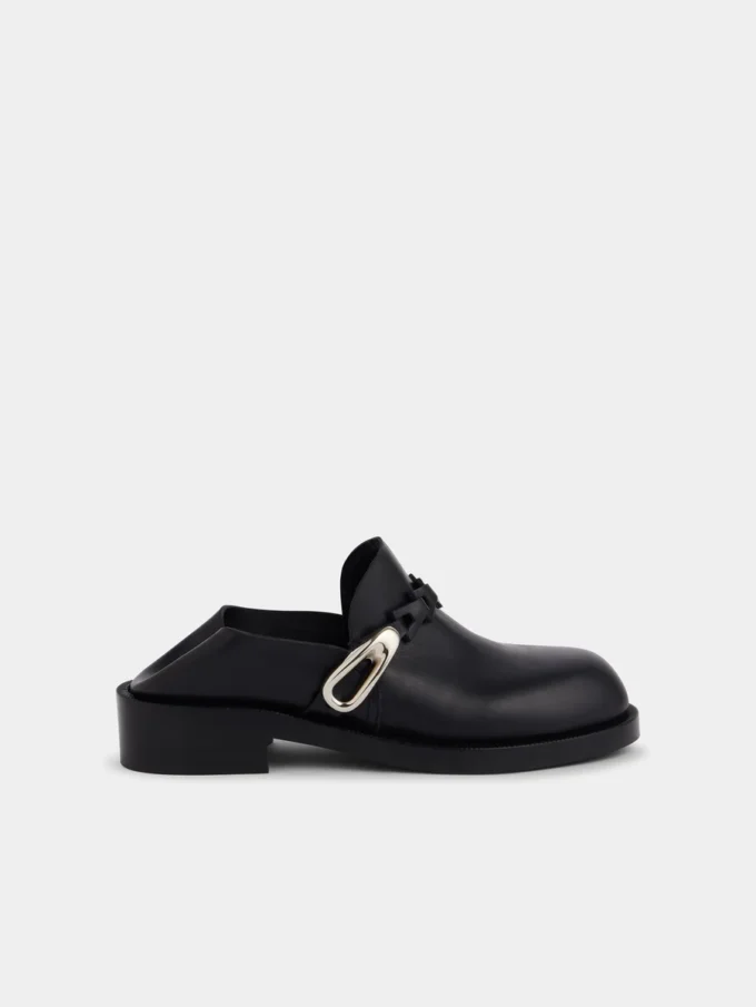 Mule negre din piele netedă