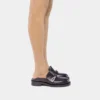 Mule negre din piele netedă