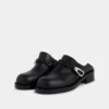 Mule negre din piele netedă
