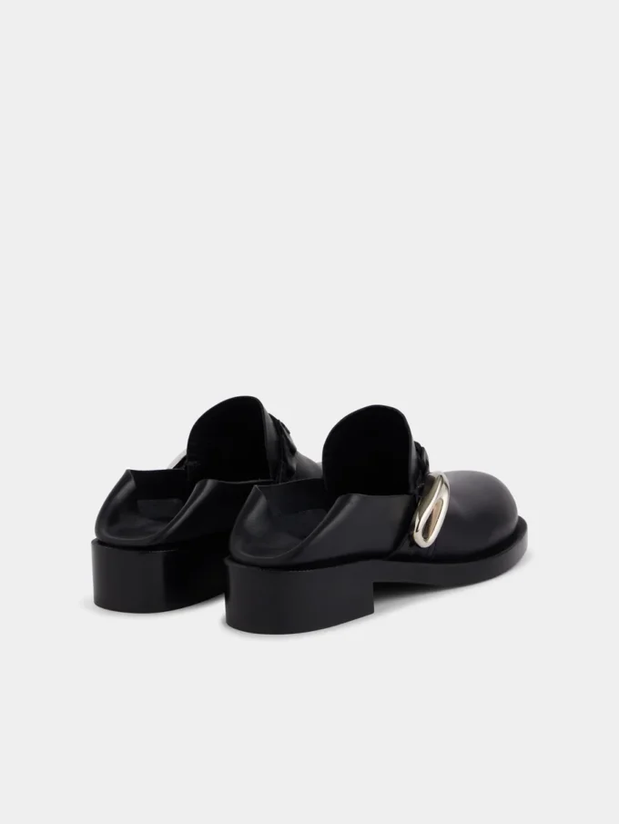 Mule negre din piele netedă