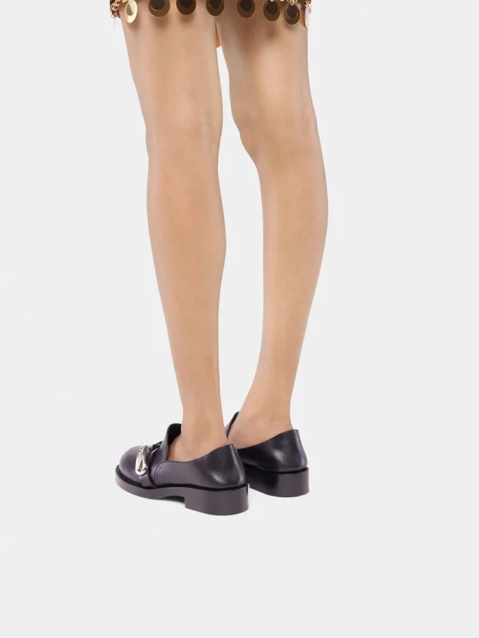 Mule negre din piele netedă