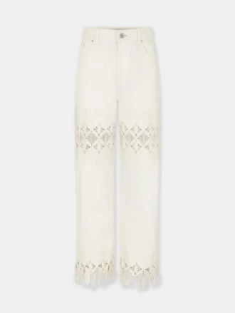 Pantaloni din denim cu detalii brodate
